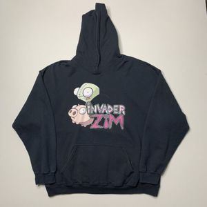 Invader Zim Pullover Hooded Sweatshirt Hoodie Gir On Flying Pig Doom Size XL